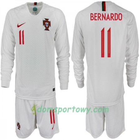 Koszulka Portugalia BERNARDO 11 Dziecięcy Wyjazdowe Koszulki Piłkarskie Mistrzostwa Świata 2018 Długi Rękaw